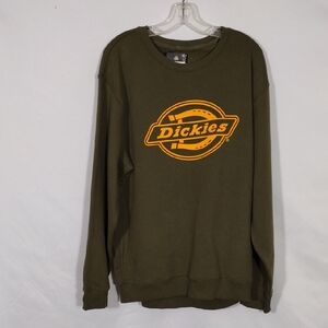 NWT Dickies Military Green Graphic Fleece Crew New Sweatshirt Mens Size Large